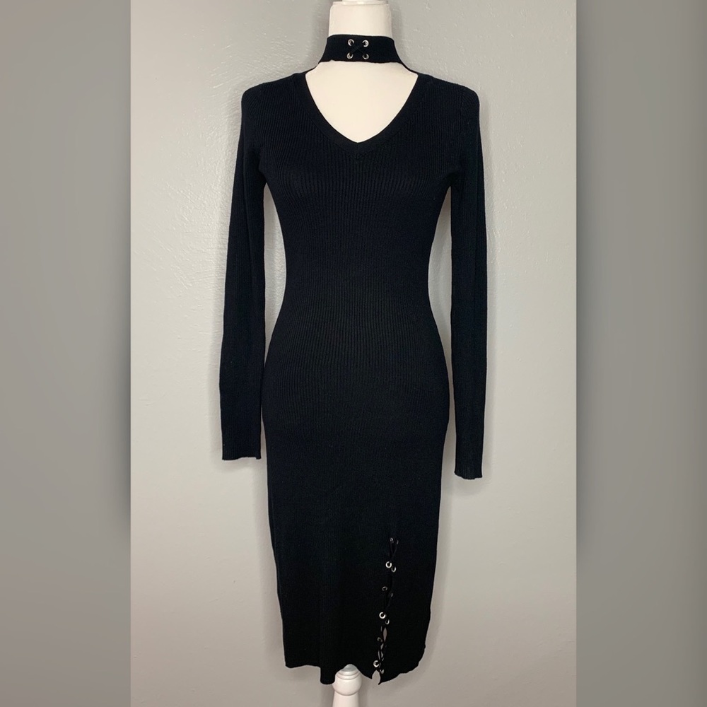 Black Long sleeve/choker dress